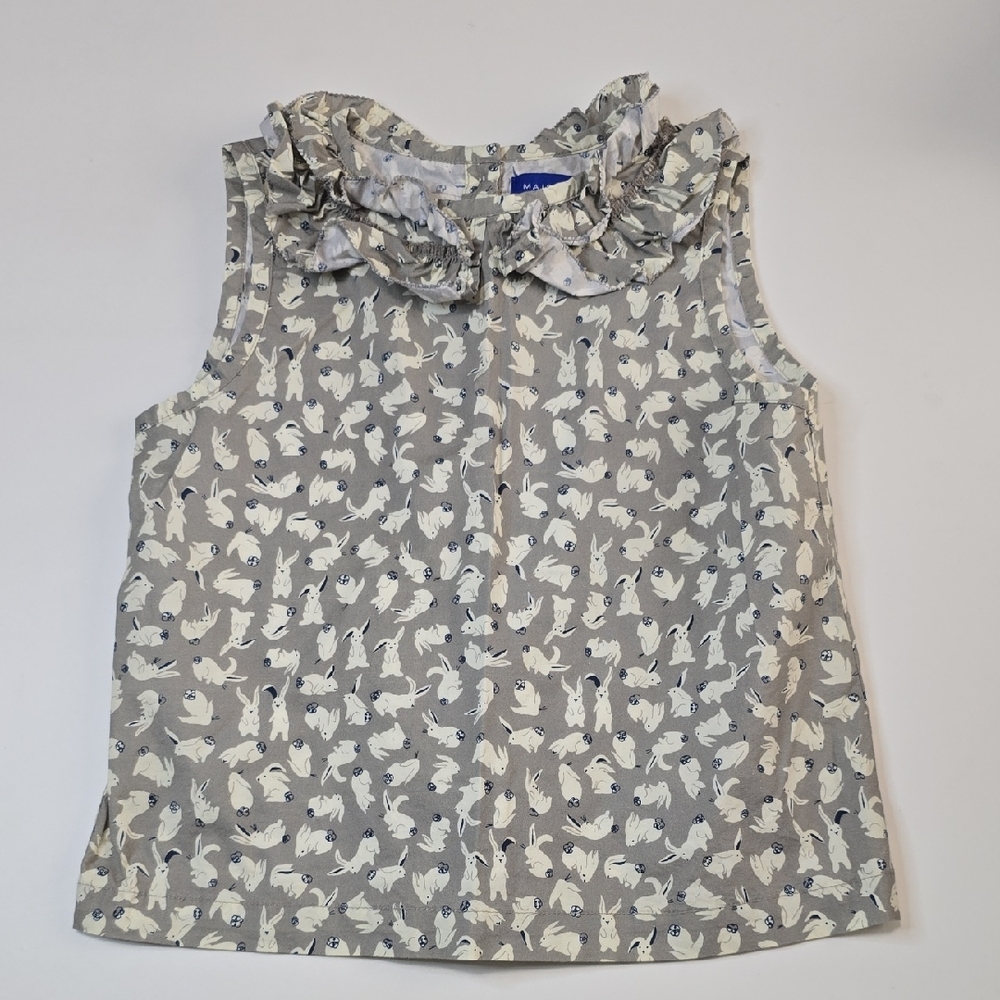 Maison Me Gray Ruffled Bunny Top